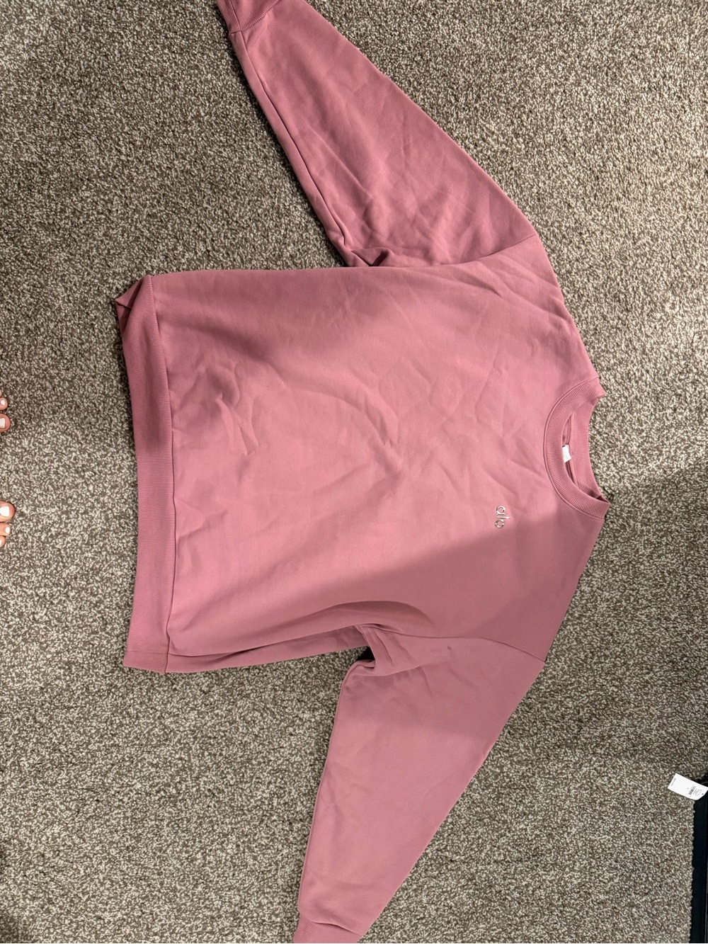 ALO Yoga Wild Rose Shorts and Crew Set - Wild Rose Pink - Picture 7 of 7
